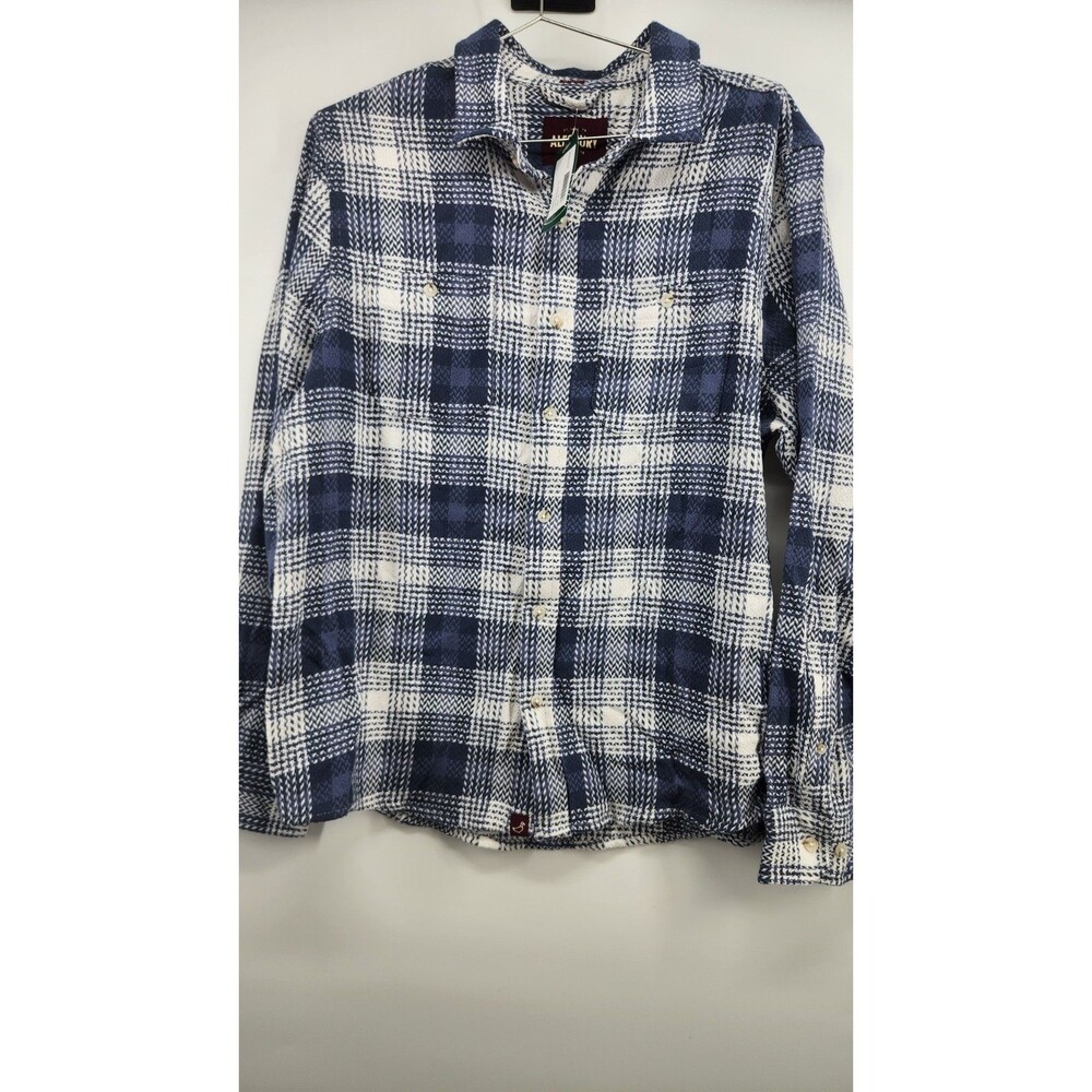 Alesbury Men's Medium Blue Textured Weave Shirt NWT 100% Cotton